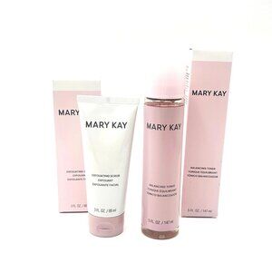 Mary Kay Exfoliating Scrub & Balancing Toner Set , All Skin Types, NIB New Stock